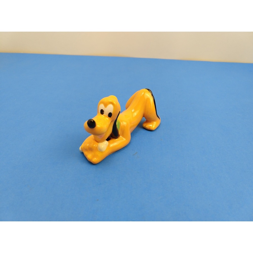 Disney Ceramic Pluto Dog with Bone Figure 3.5"